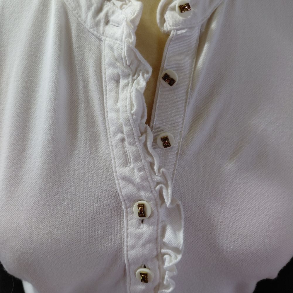 Charter Club White Ruffled Button-Down Shirt - Picture 2 of 4
